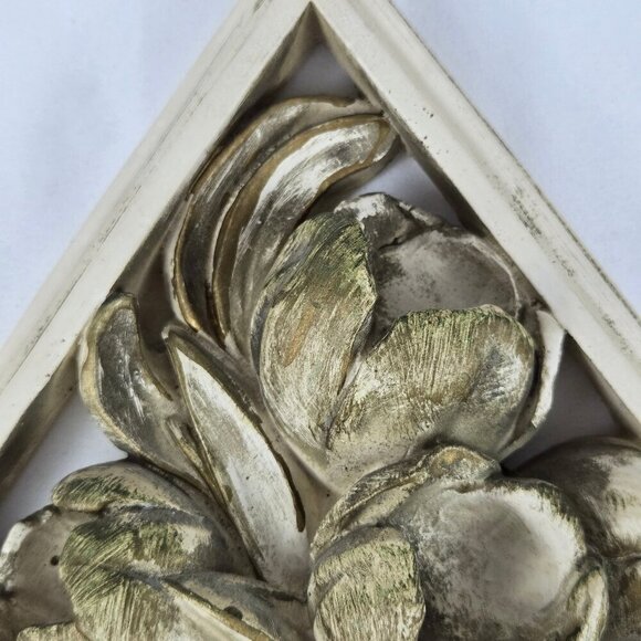 Vintage Universal Statuary Co 1958 Set of 2 Chalkware Floral Wall Hangings - Picture 9 of 16